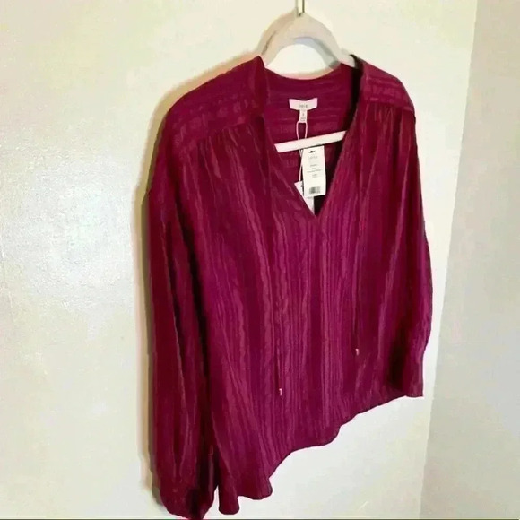 NWT Joie Rowyn Long Sleeve Tonal Stripe Blouse - Picture 3 of 5